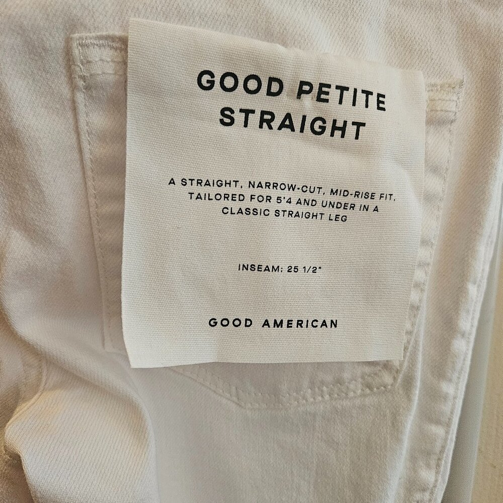Good American Petite Straight White Jeans - Size 00